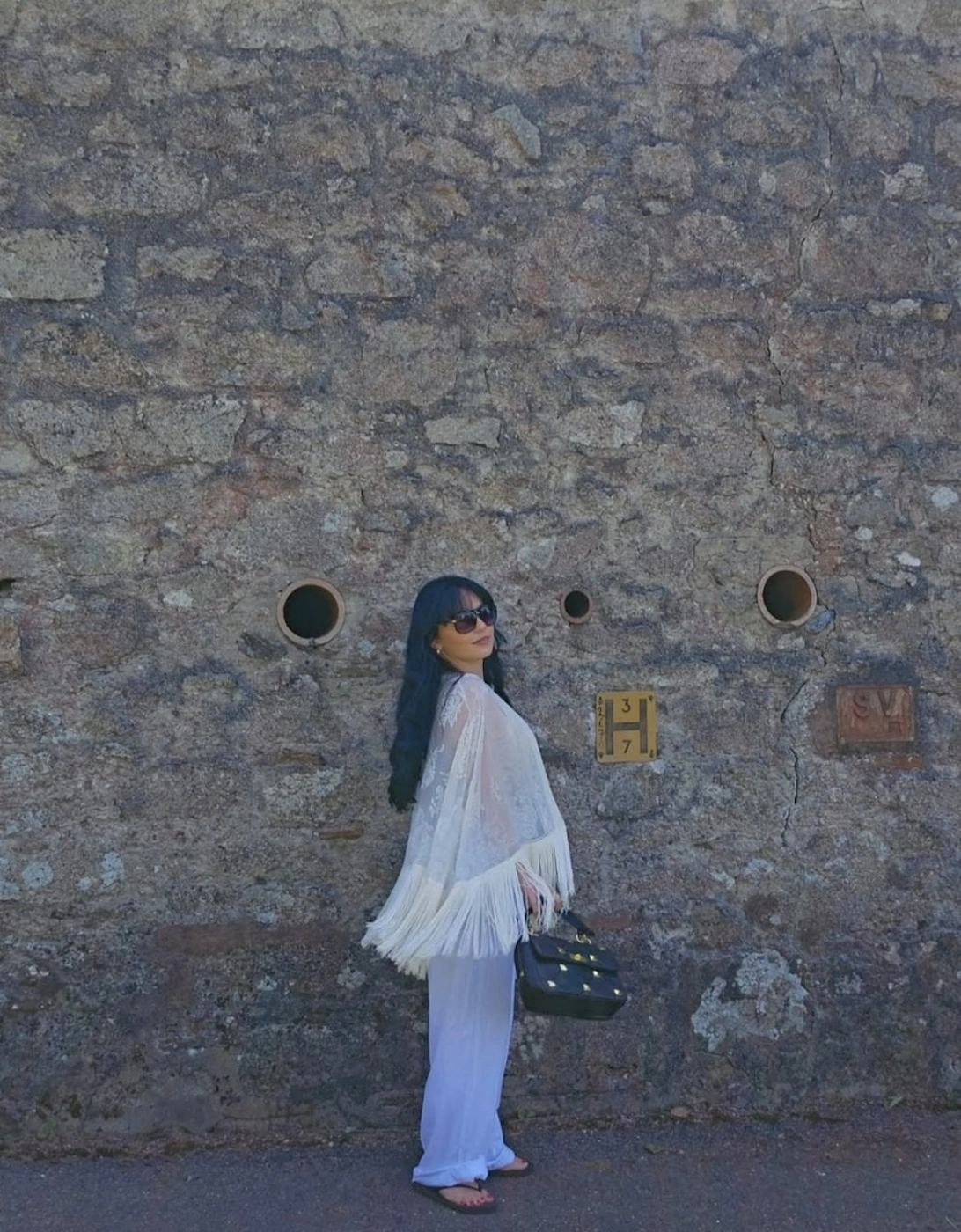 White Silk Devore Cape