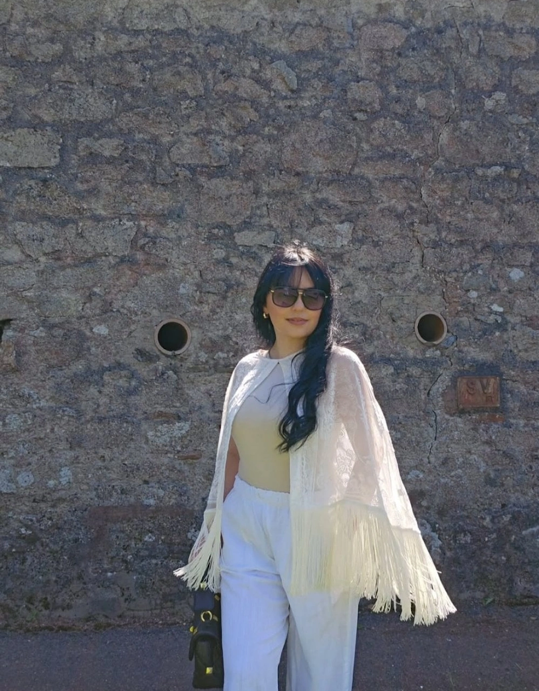 White Silk Devore Cape