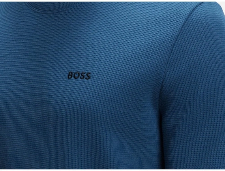 Hugo Boss Men's Blue Crew Neck Waffle T-shirt