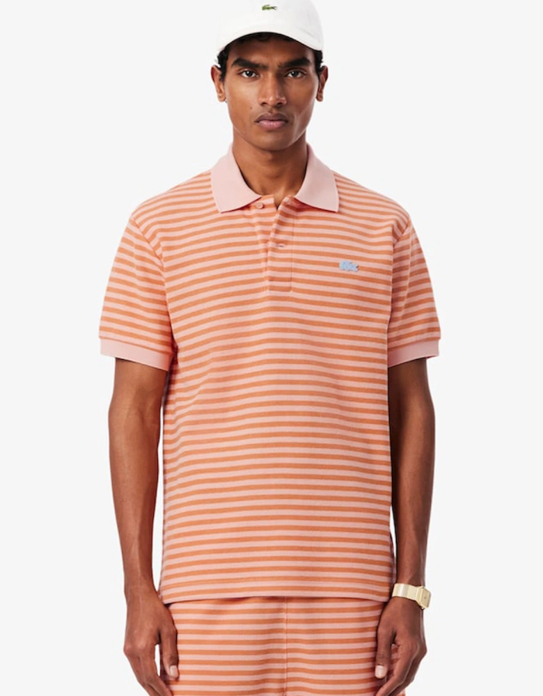 Lacoste Classic Fit Textured Striped Polo Shirt
