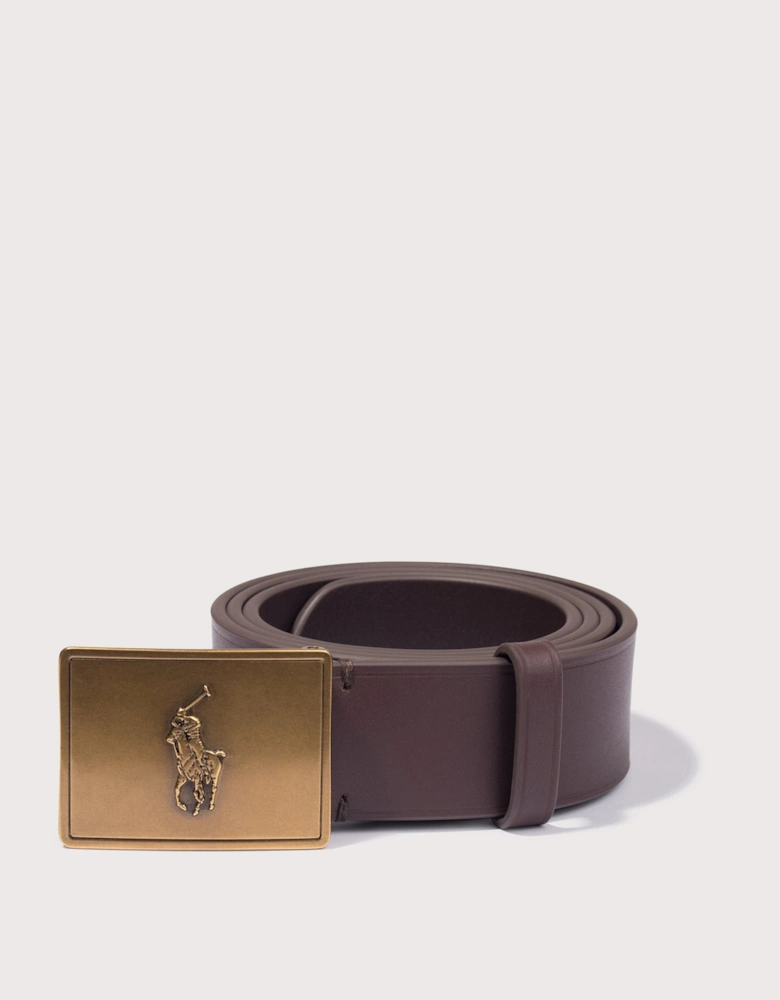 Pony Plaque Leather Belt