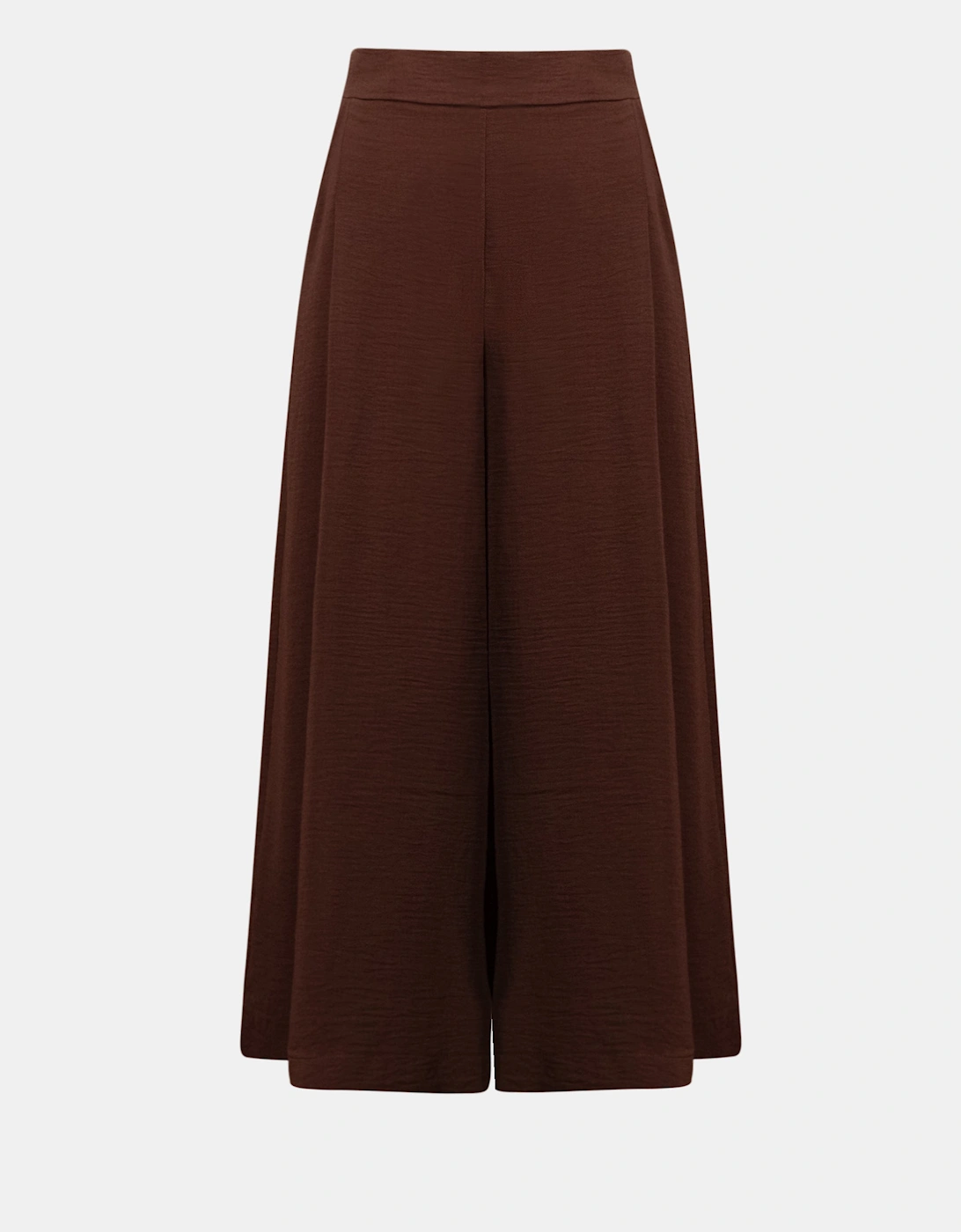 Gauze Pull-On Culotte Pants With Pleats