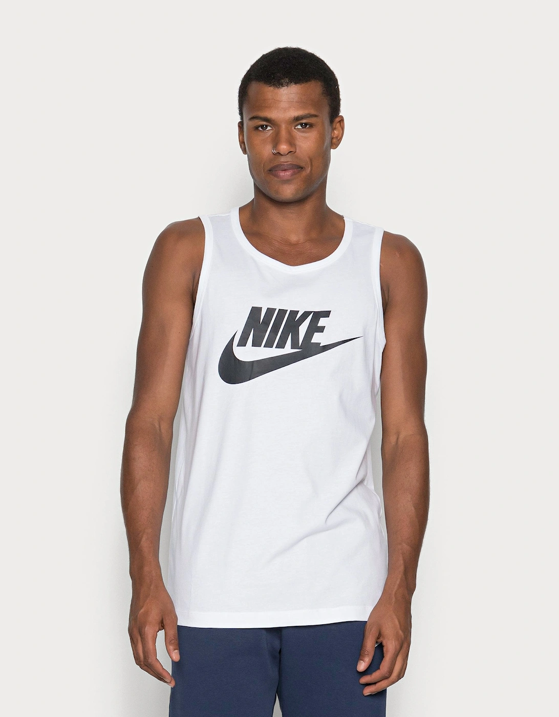 Nike Men's Swoosh Big Logo Vest/Tank Top White