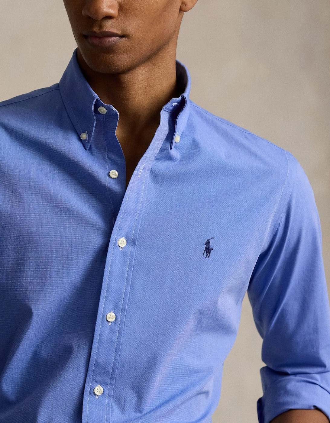 Polo Ralph Lauren LS Bistrch Poplin Shirt 003 Blue End on End