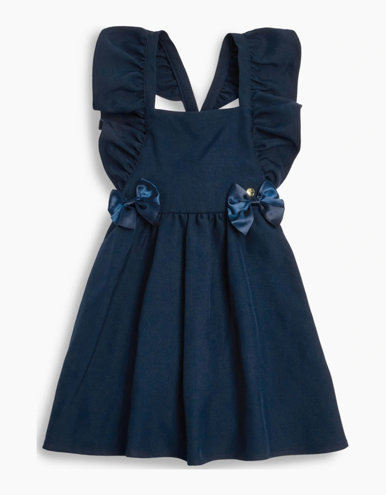 Girls Navy School Pinafore Dress