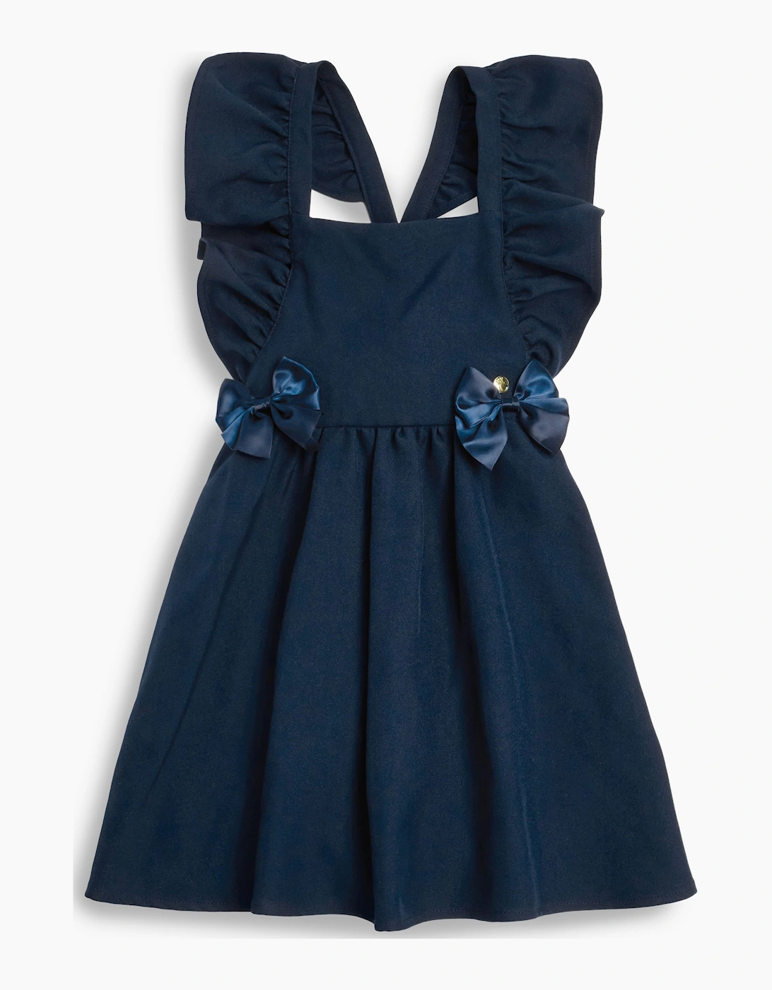 Girls Navy School Pinafore Dress, 7 of 6