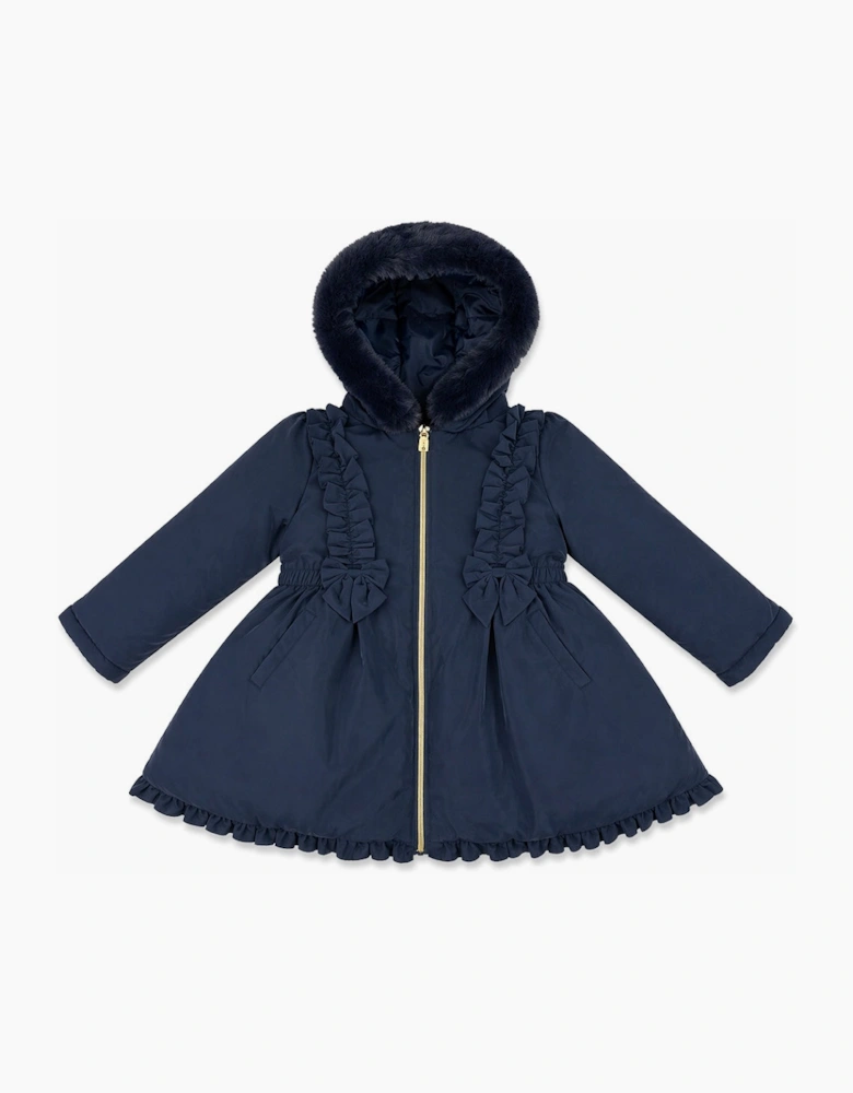 Girls Navy School Twill Coat