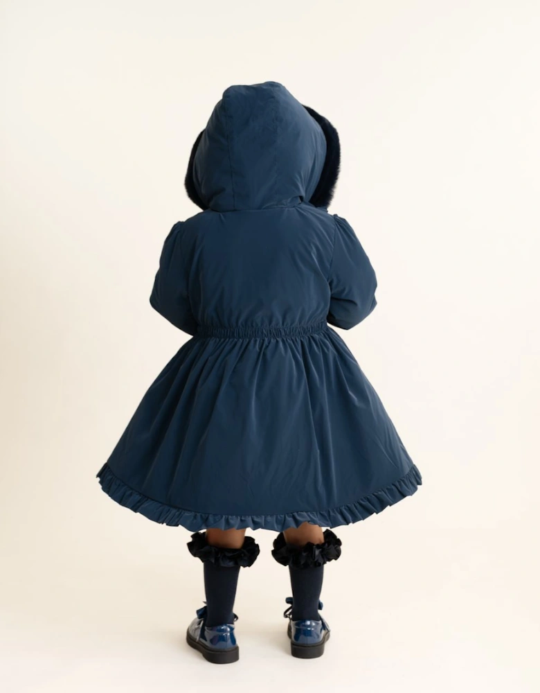 Girls Navy School Twill Coat