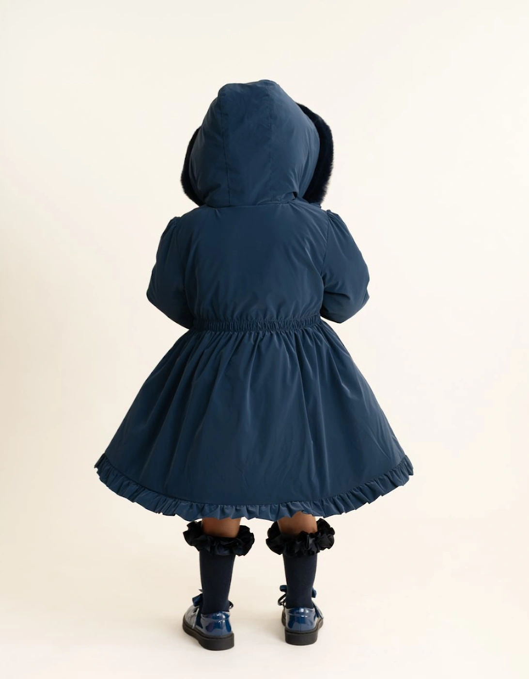 Girls Navy School Twill Coat