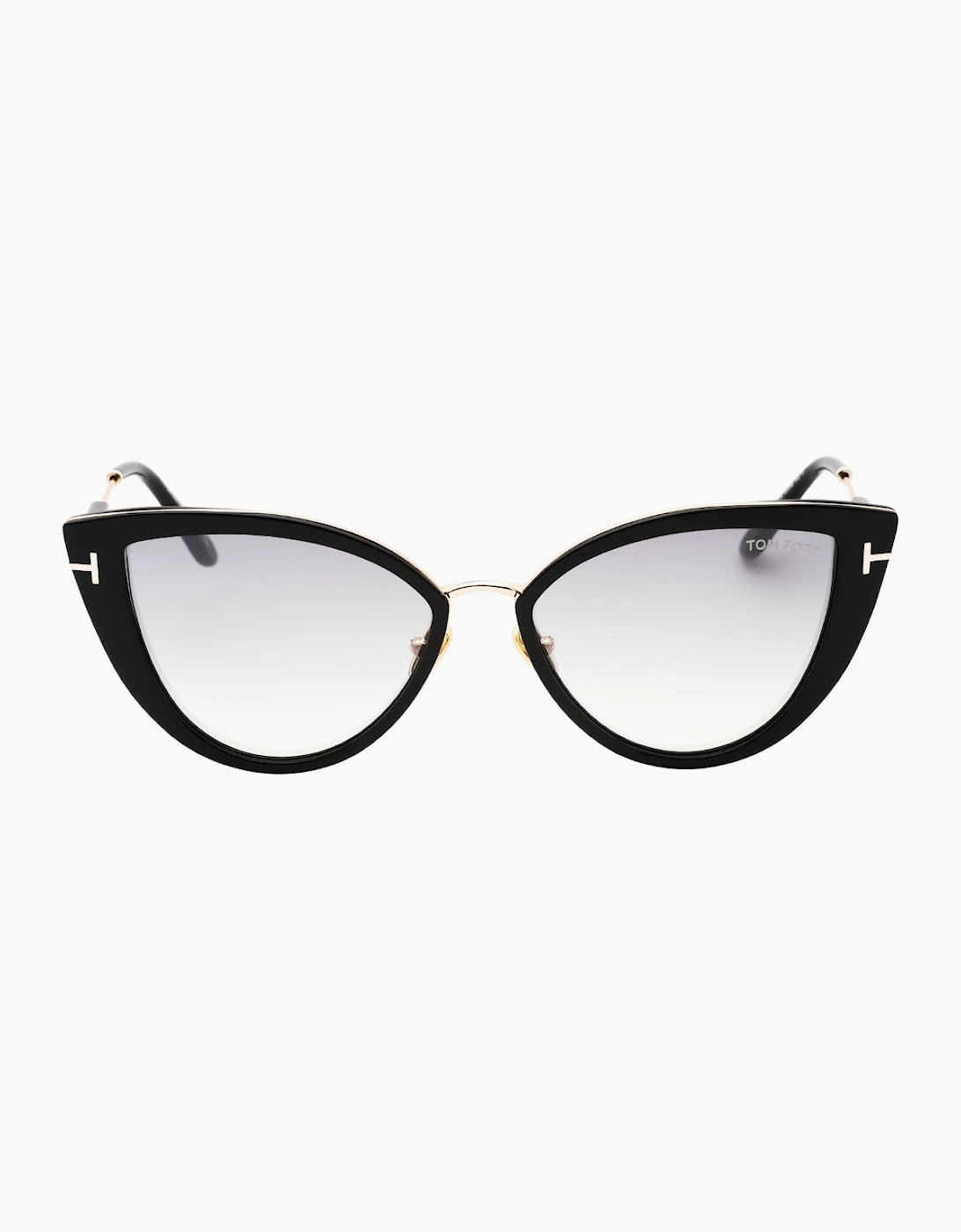 Tom Ford Anjelica-02 Smoke Mirror Lens Shiny Black Sunglasses