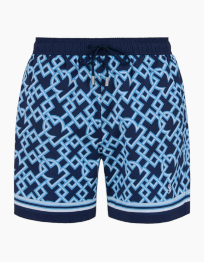 Sandbanks Mosaic Swim Shorts Navy