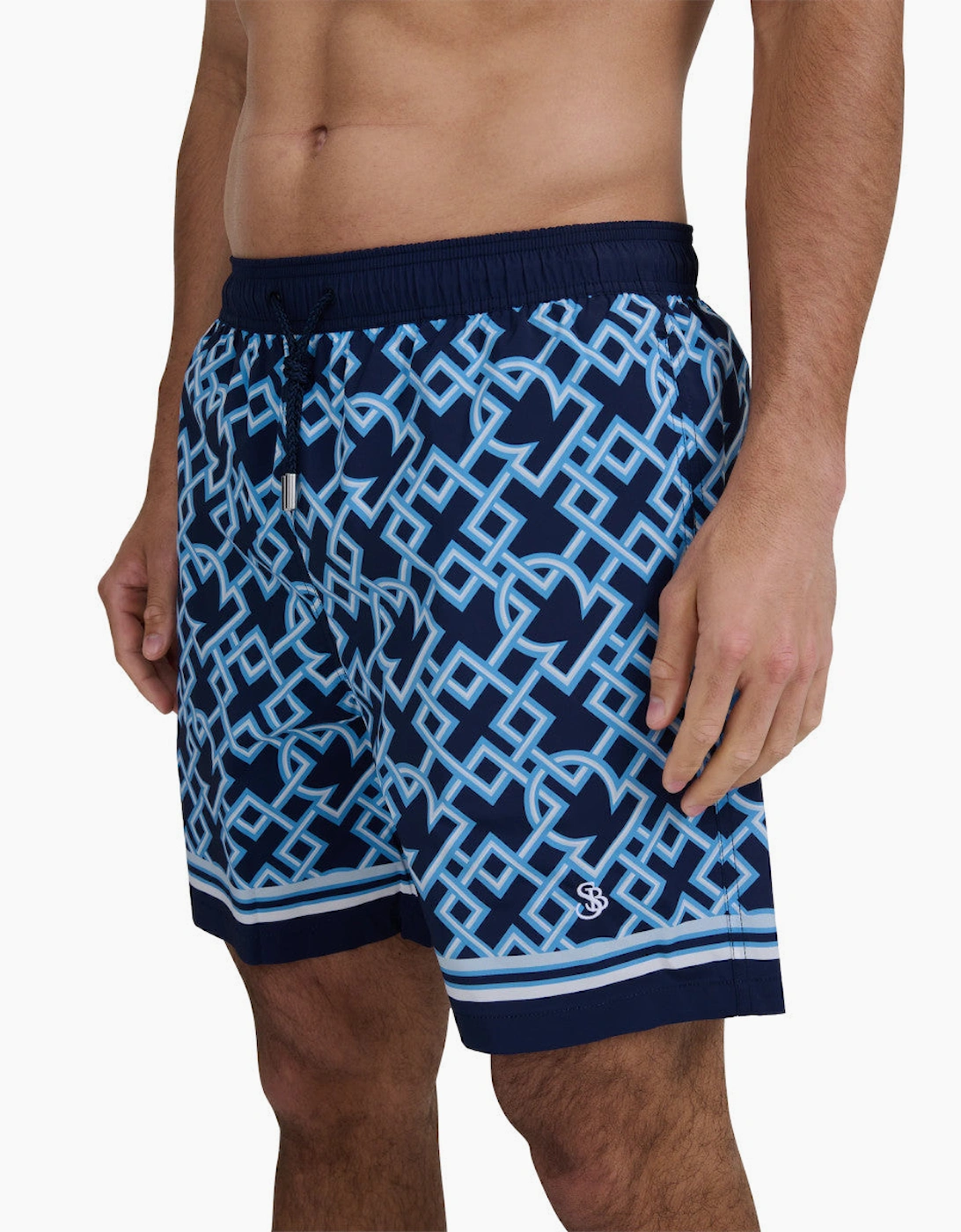 Sandbanks Mosaic Swim Shorts Navy
