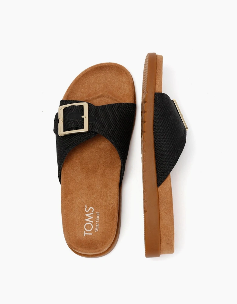 TOMS Marin Slide Canvas Women's Black Sandals
