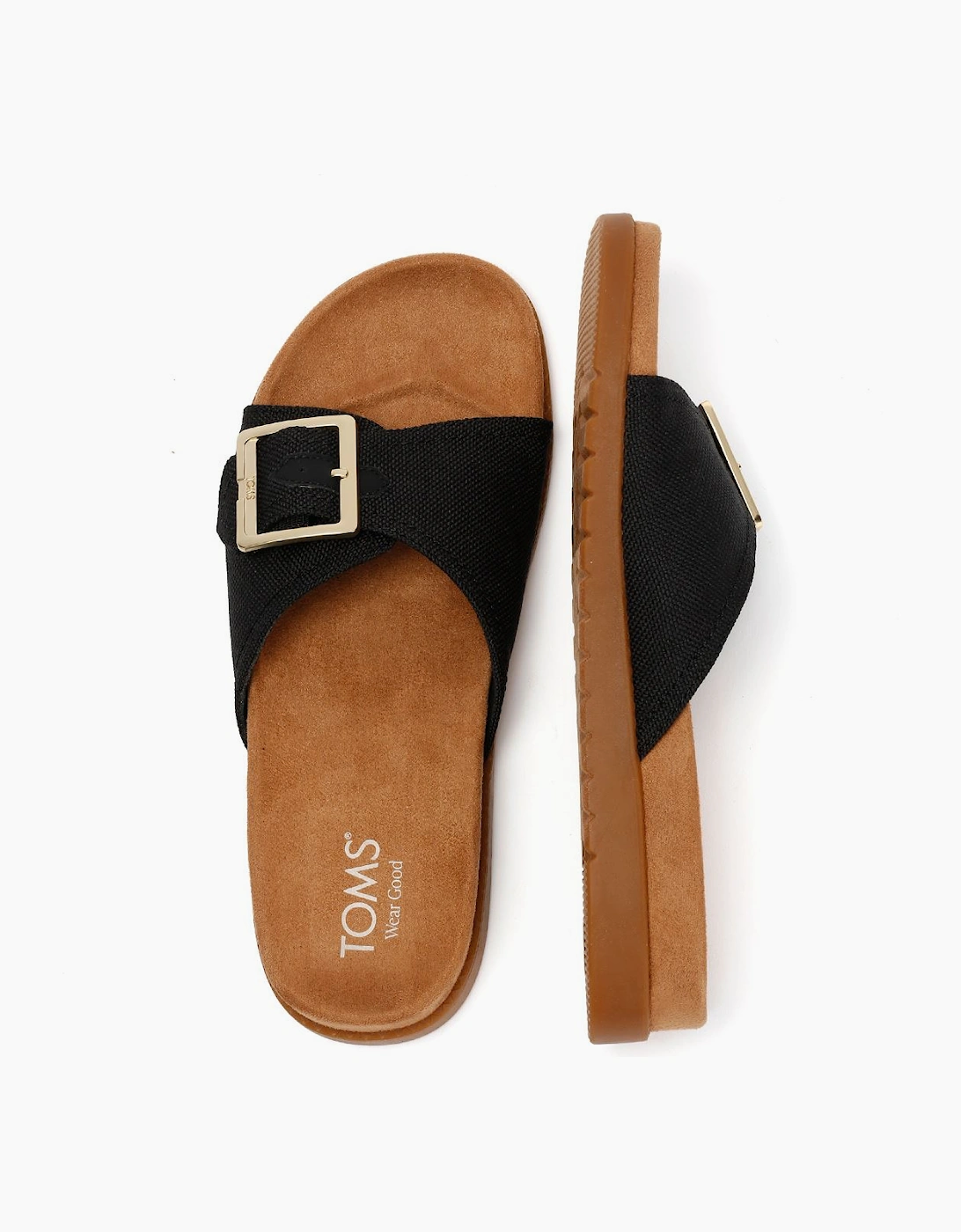TOMS Marin Slide Canvas Women's Black Sandals