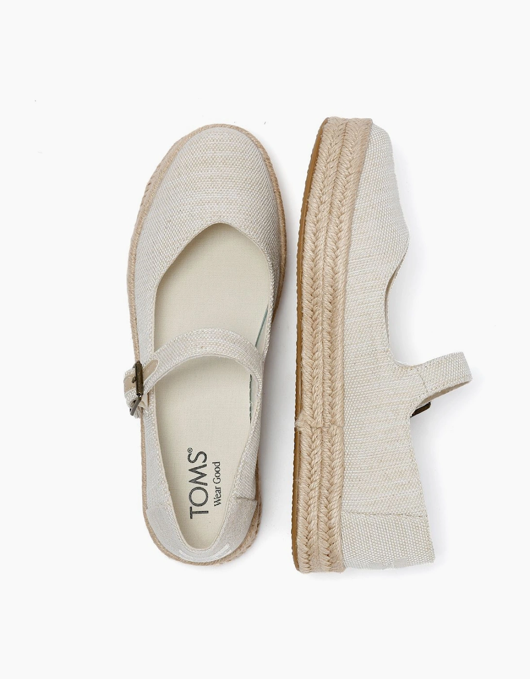 TOMS Carolina Mary Jane Textile Women's Natural Espadrilles