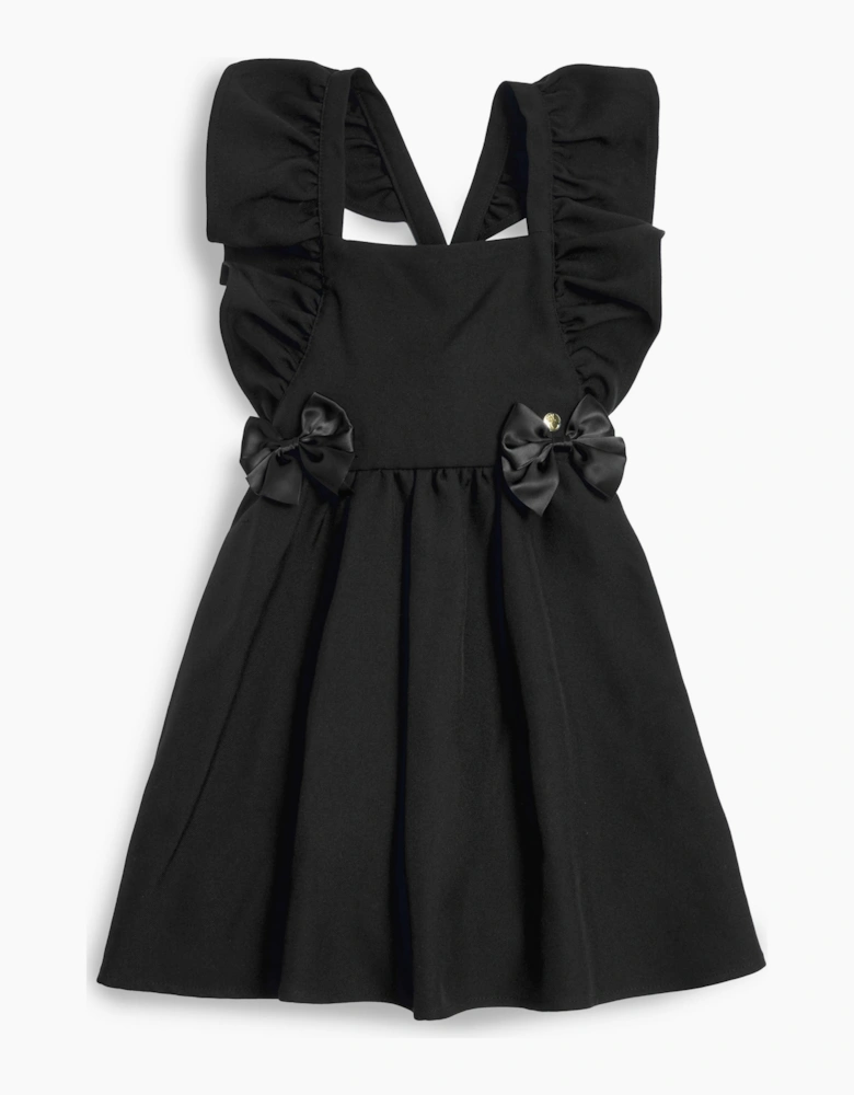 Girls Black School Pinafore Dress