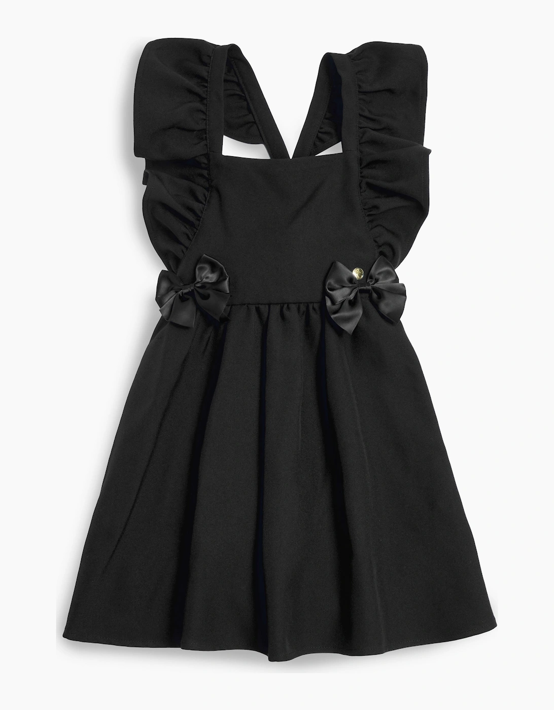 Girls Black School Pinafore Dress, 7 of 6