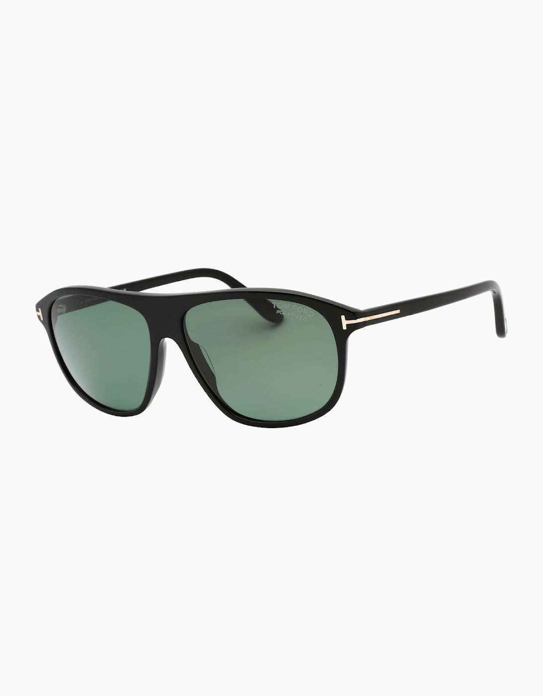 Tom Ford Prescott Green Polarized Lens Shiny Black Sunglasses