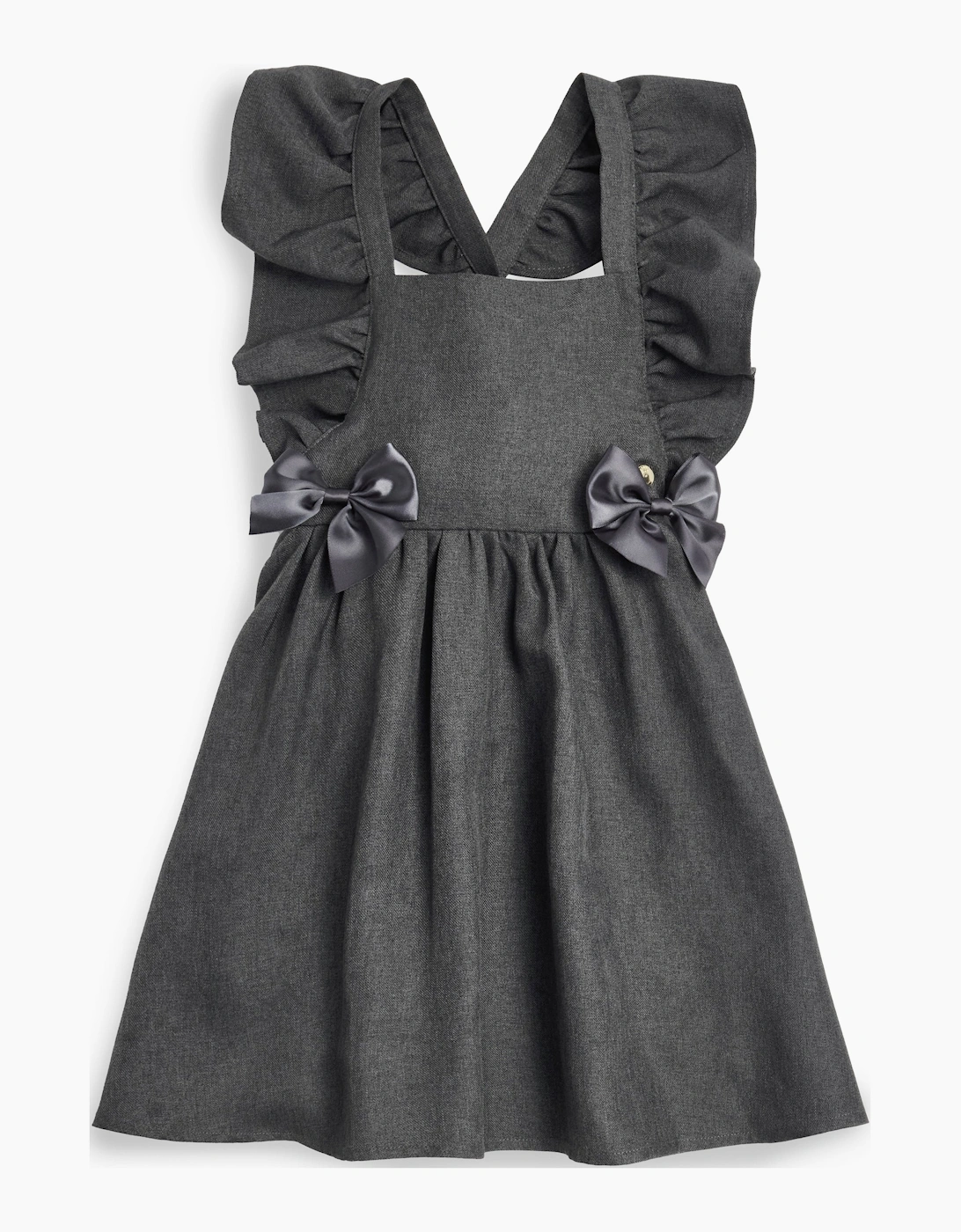 Girls Grey School Pinafore Dress, 9 of 8