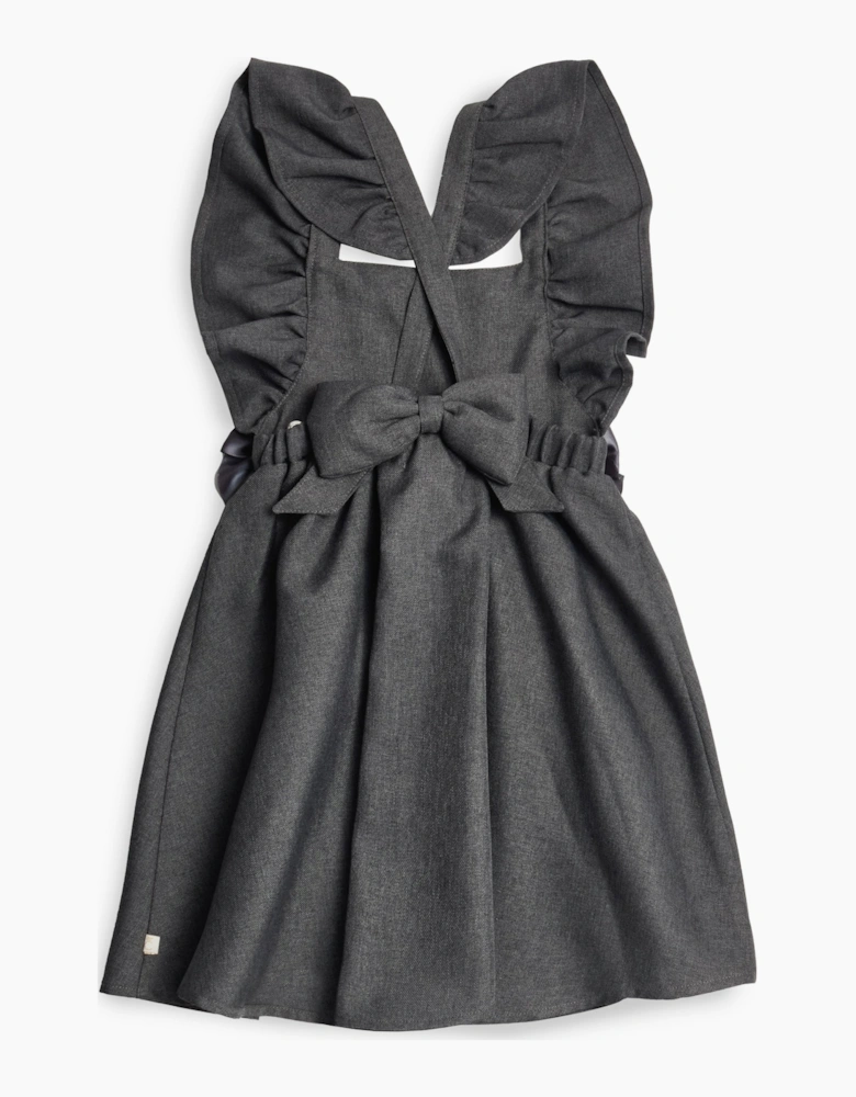 Girls Grey School Pinafore Dress