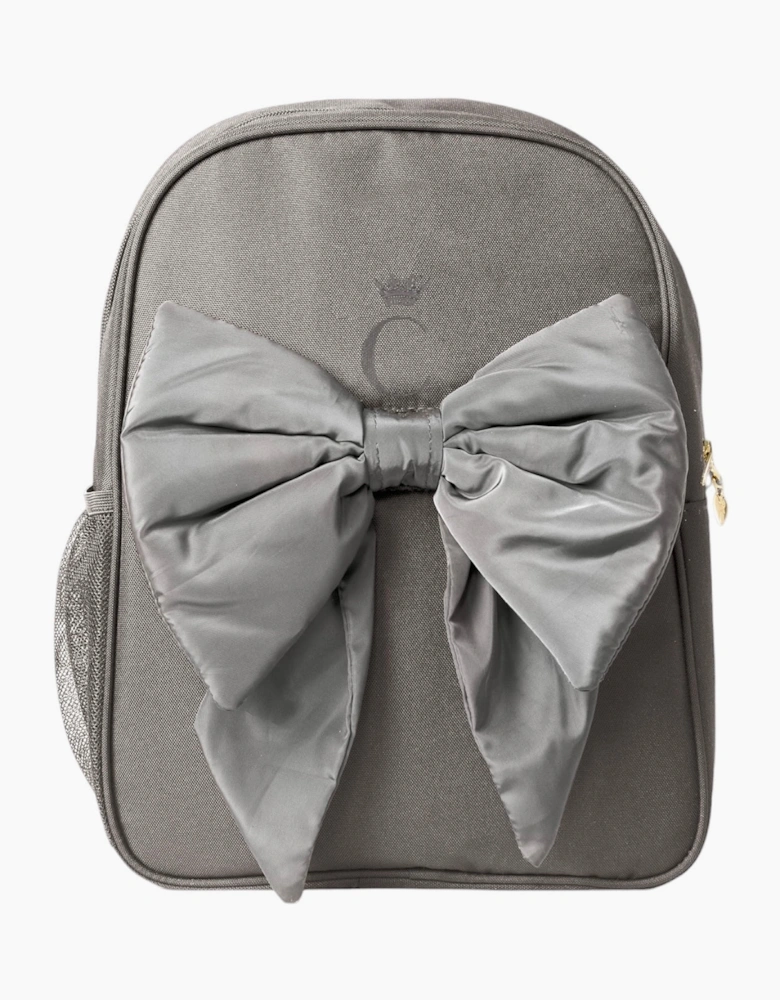 Girls Grey Bow School Backpack