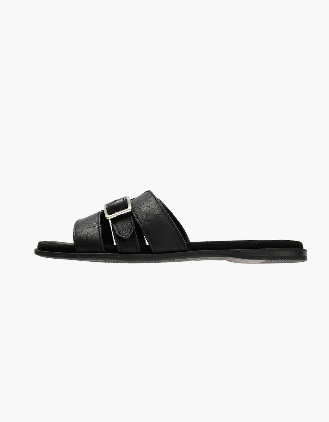 TOMS Sol Mule Leather Women's Black Sandals