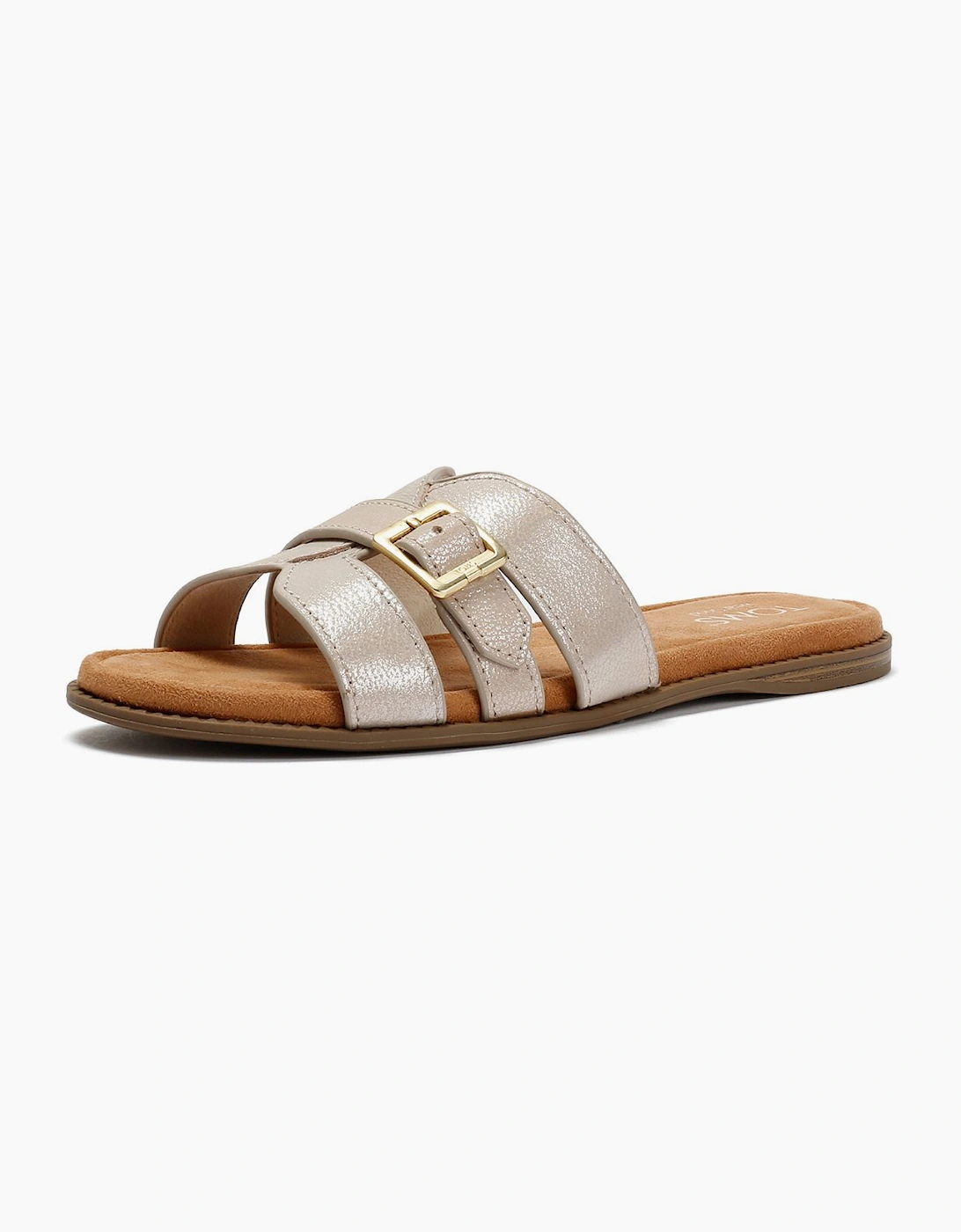 TOMS Sol Mule Leather Women's Champagne Sandals