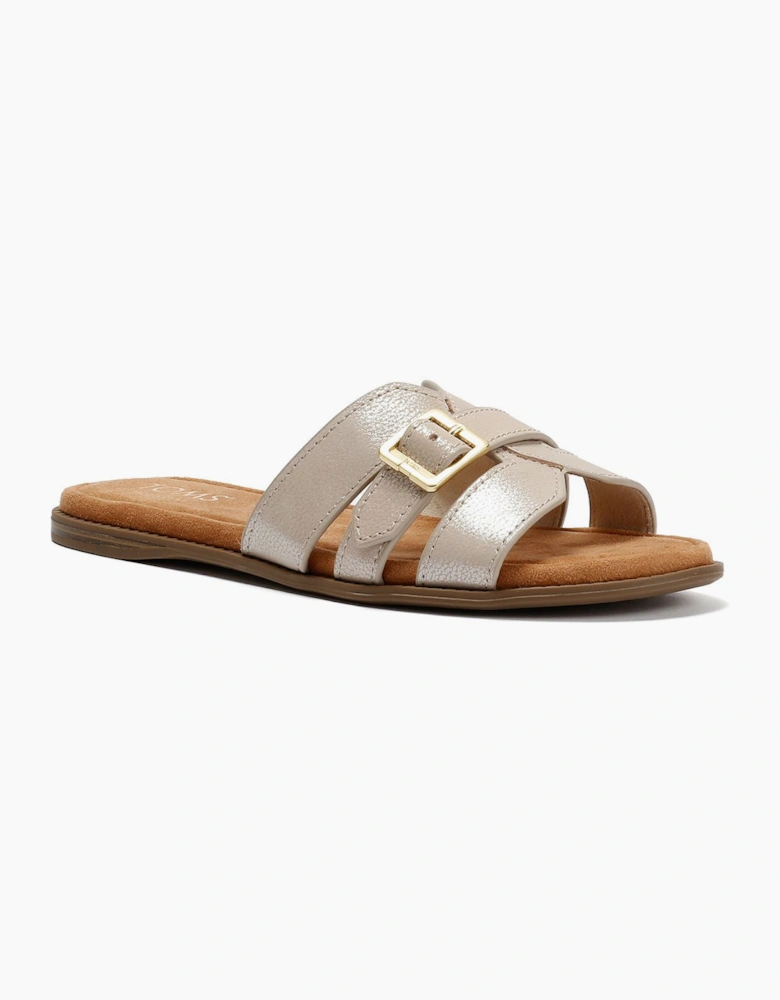 TOMS Sol Mule Leather Women's Champagne Sandals