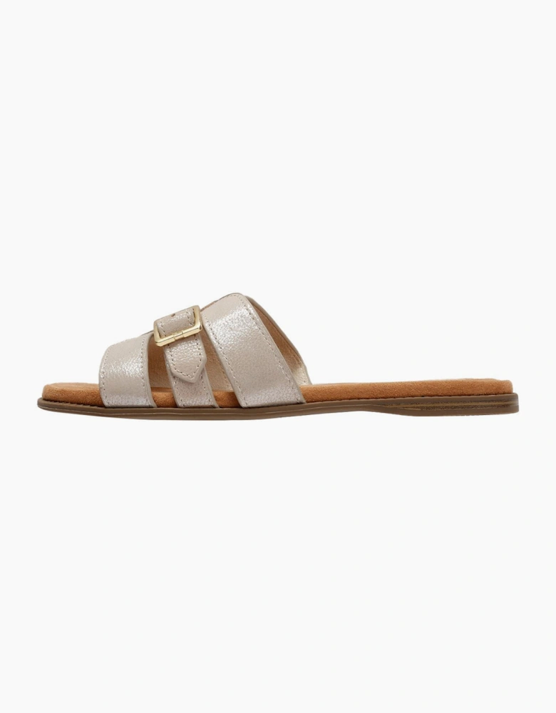 TOMS Sol Mule Leather Women's Champagne Sandals