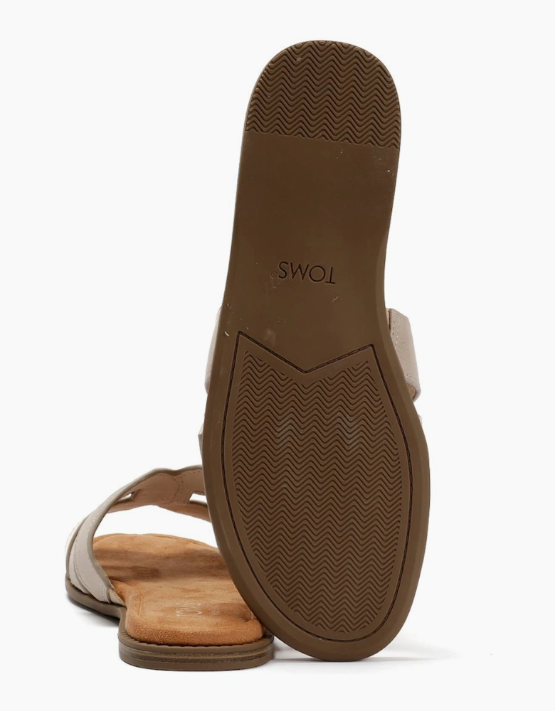 TOMS Sol Mule Leather Women's Champagne Sandals