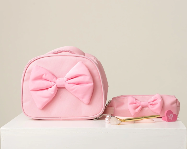 Girls Pink Bow Pencil Case