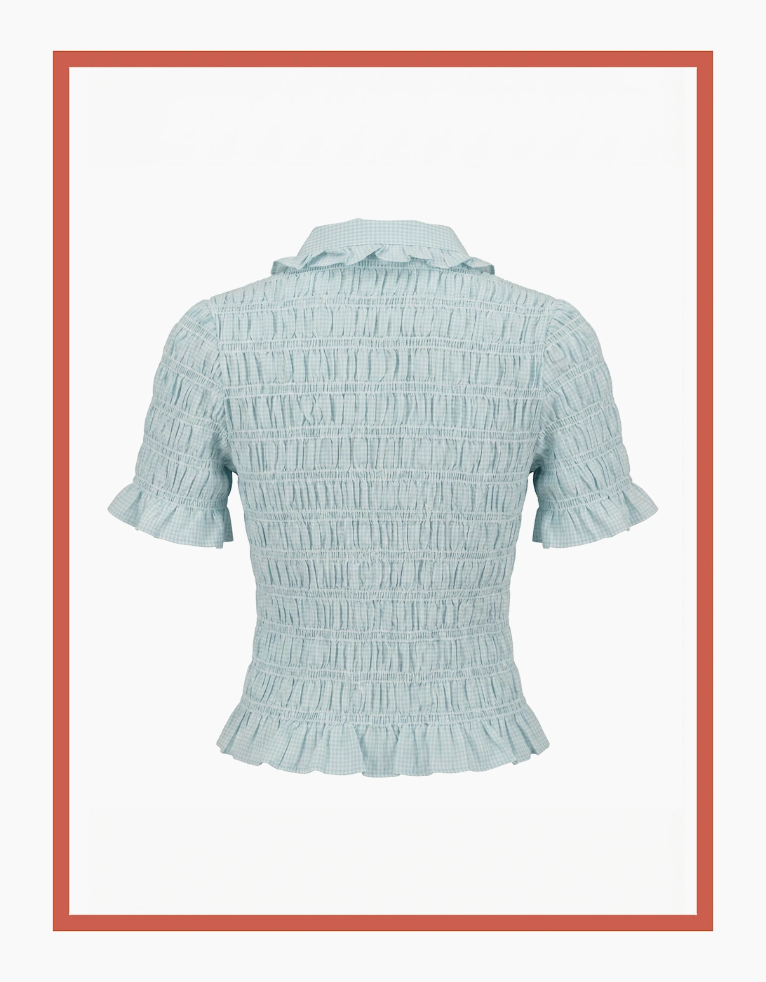 Astrid Gingham Blouse - Sky Blue
