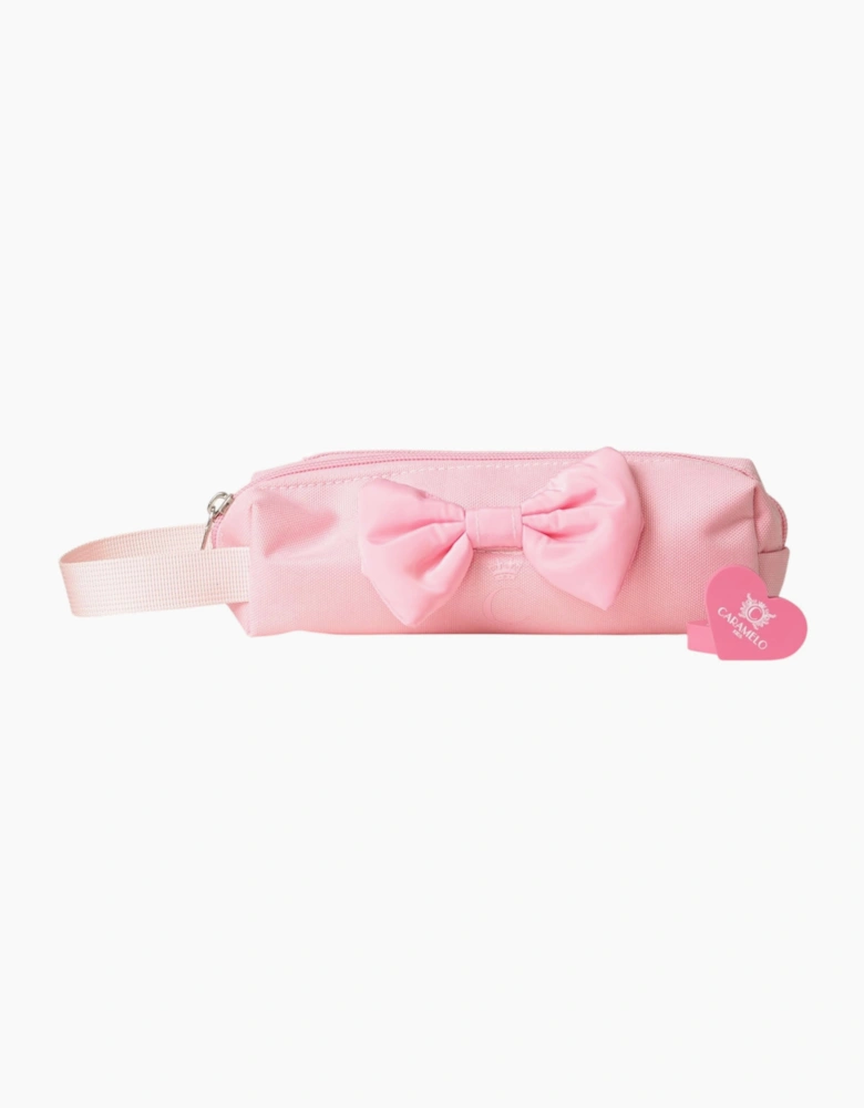 Girls Pink Bow Pencil Case
