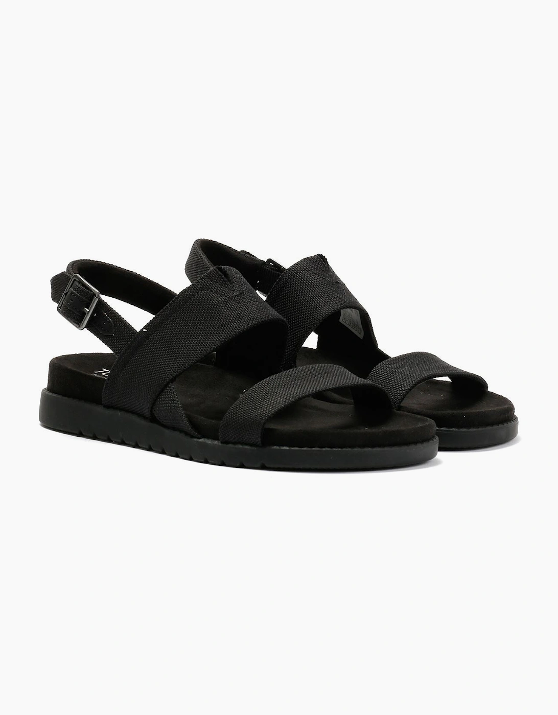 Women's TOMS Marin Slingback Canvas Women's Black Sandals - Size: 4