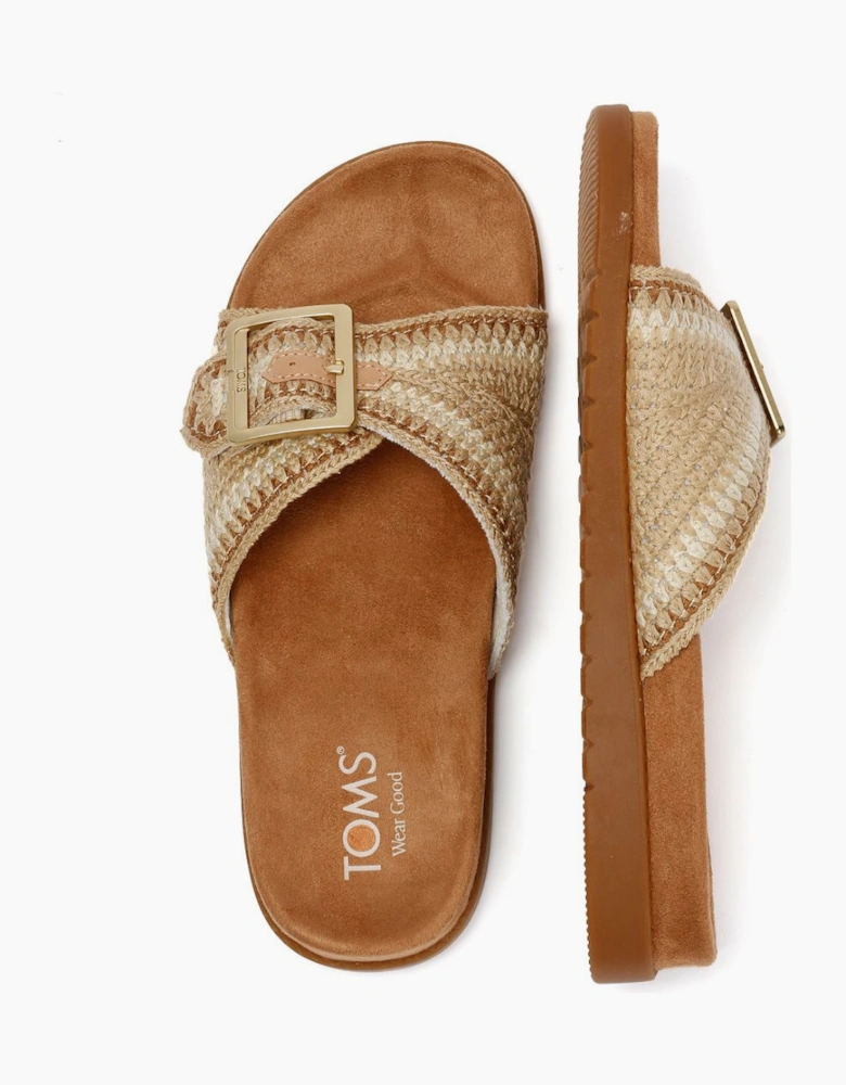 TOMS Marin Slide Textile Women's Dark Beige Sandals