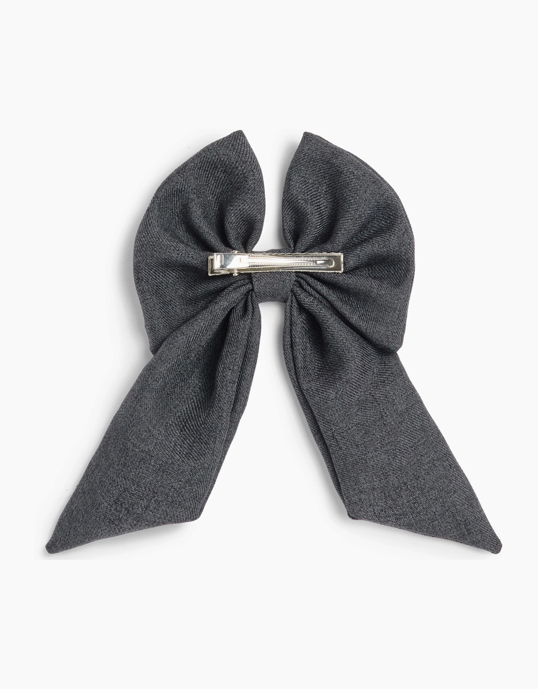 Girls Grey School Hair Bow Clip