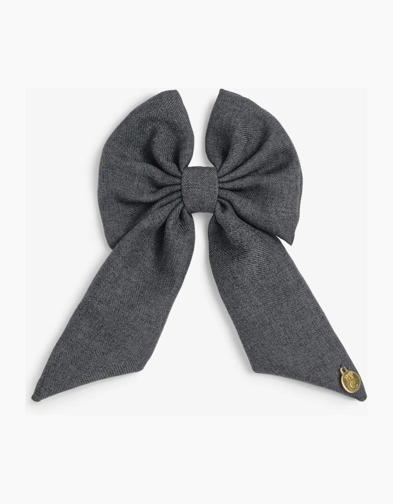 Girls Grey School Hair Bow Clip