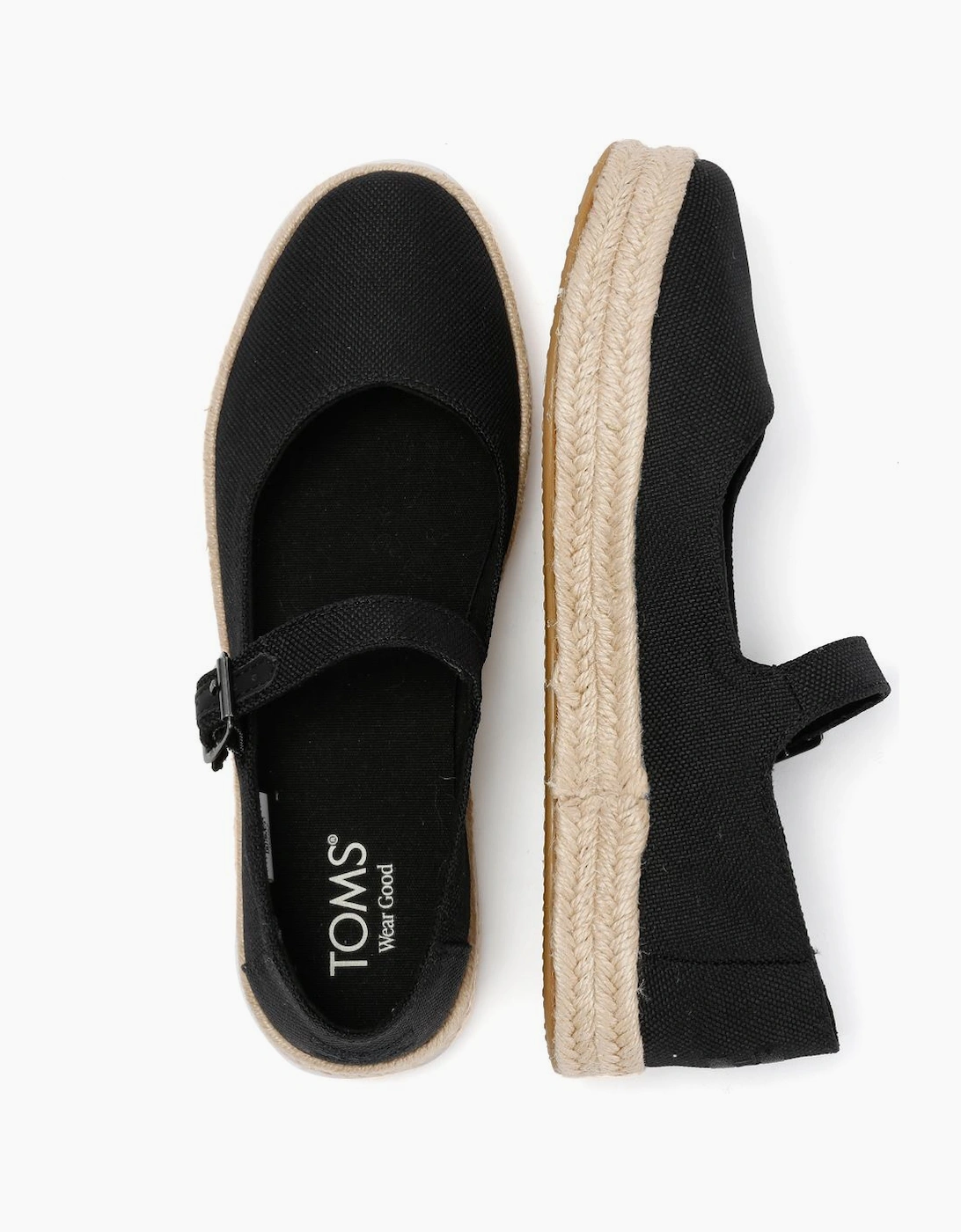 TOMS Carolina Mary Jane Textile Women's Black Espadrilles