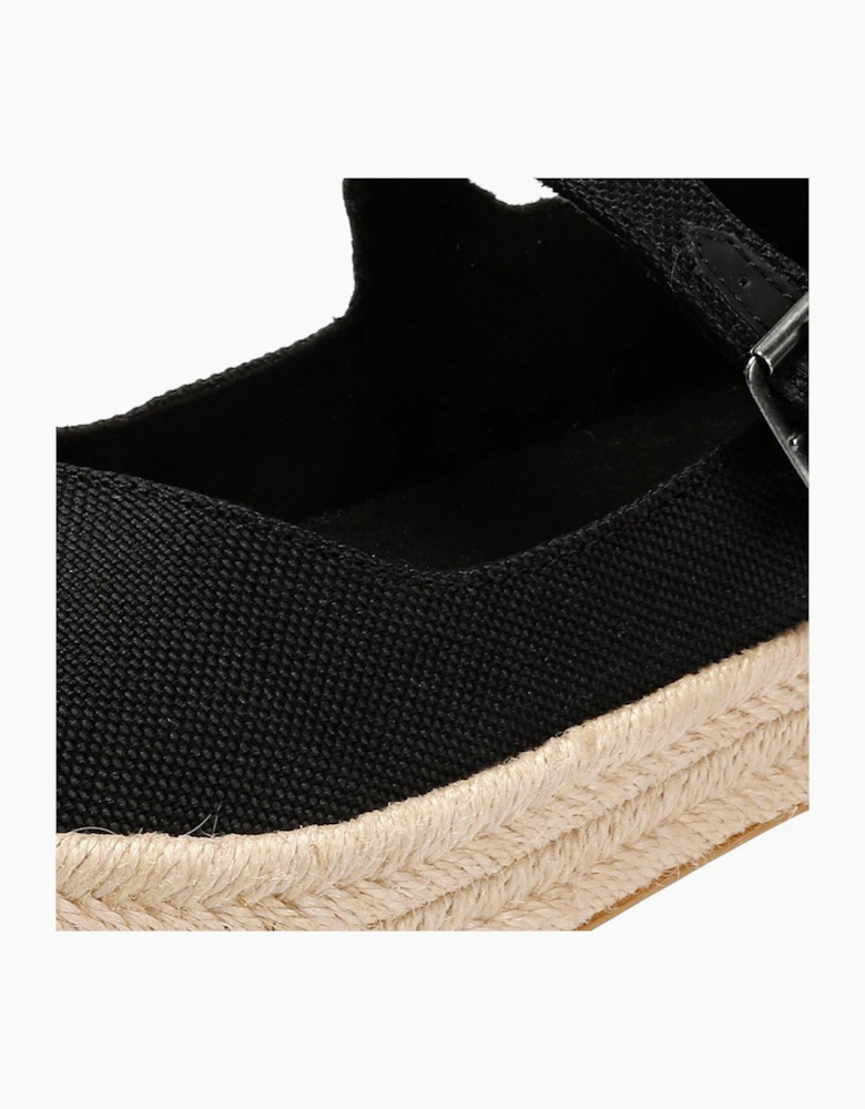 TOMS Carolina Mary Jane Textile Women's Black Espadrilles