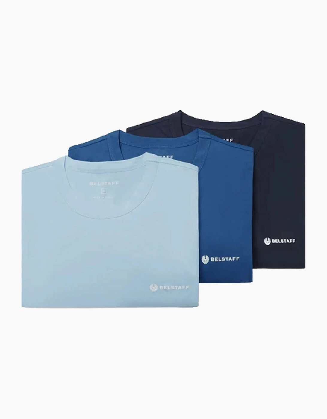 Belstaff Men's Blue 3 Pack T-Shirt Dark Ink/Sky /Marine - Size: 46