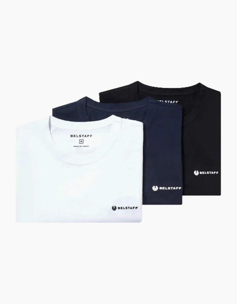 BELSTAFF 3 PACK T-SHIRT BLACK/WHITE/NAVY