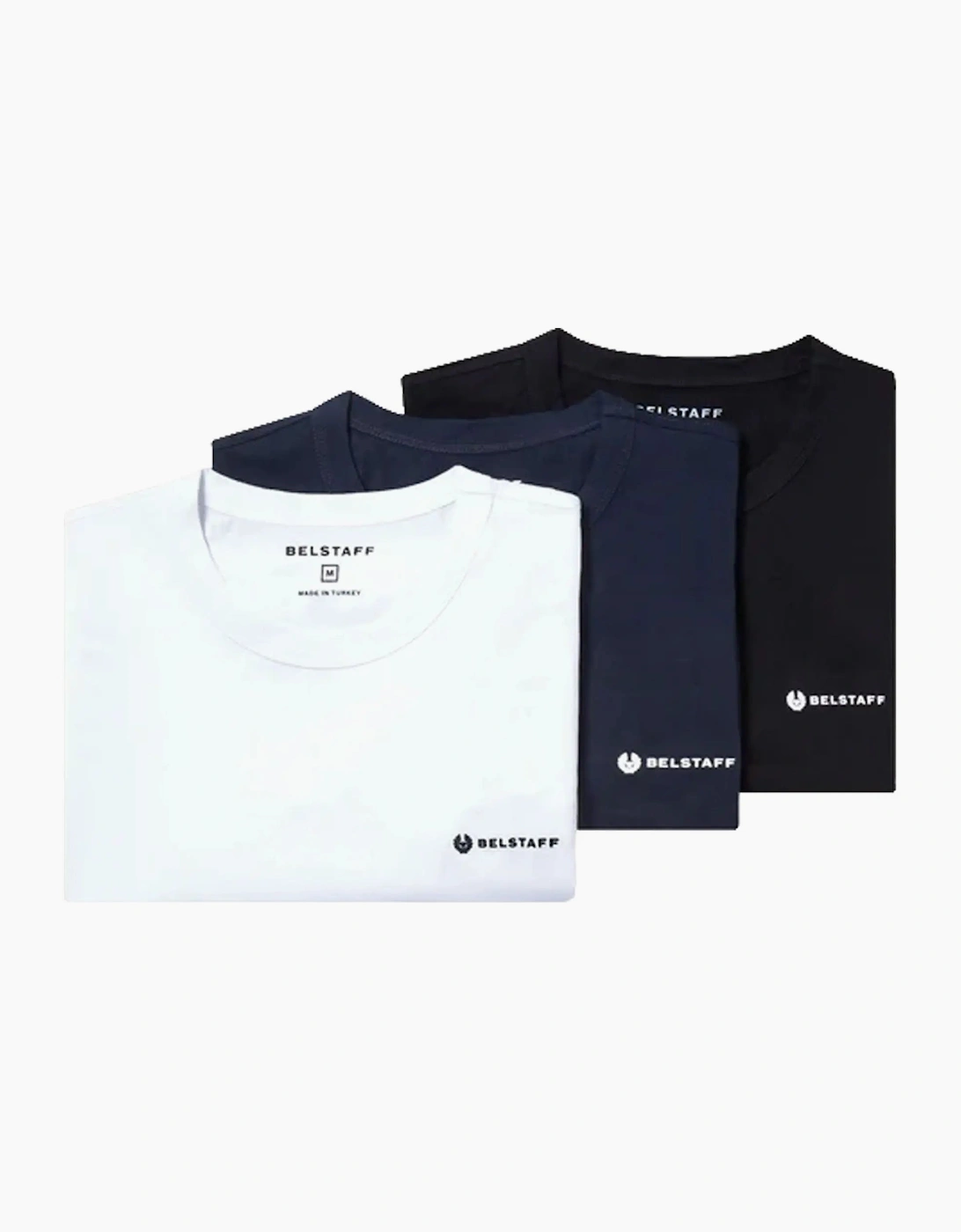 BELSTAFF 3 PACK T-SHIRT BLACK/WHITE/NAVY