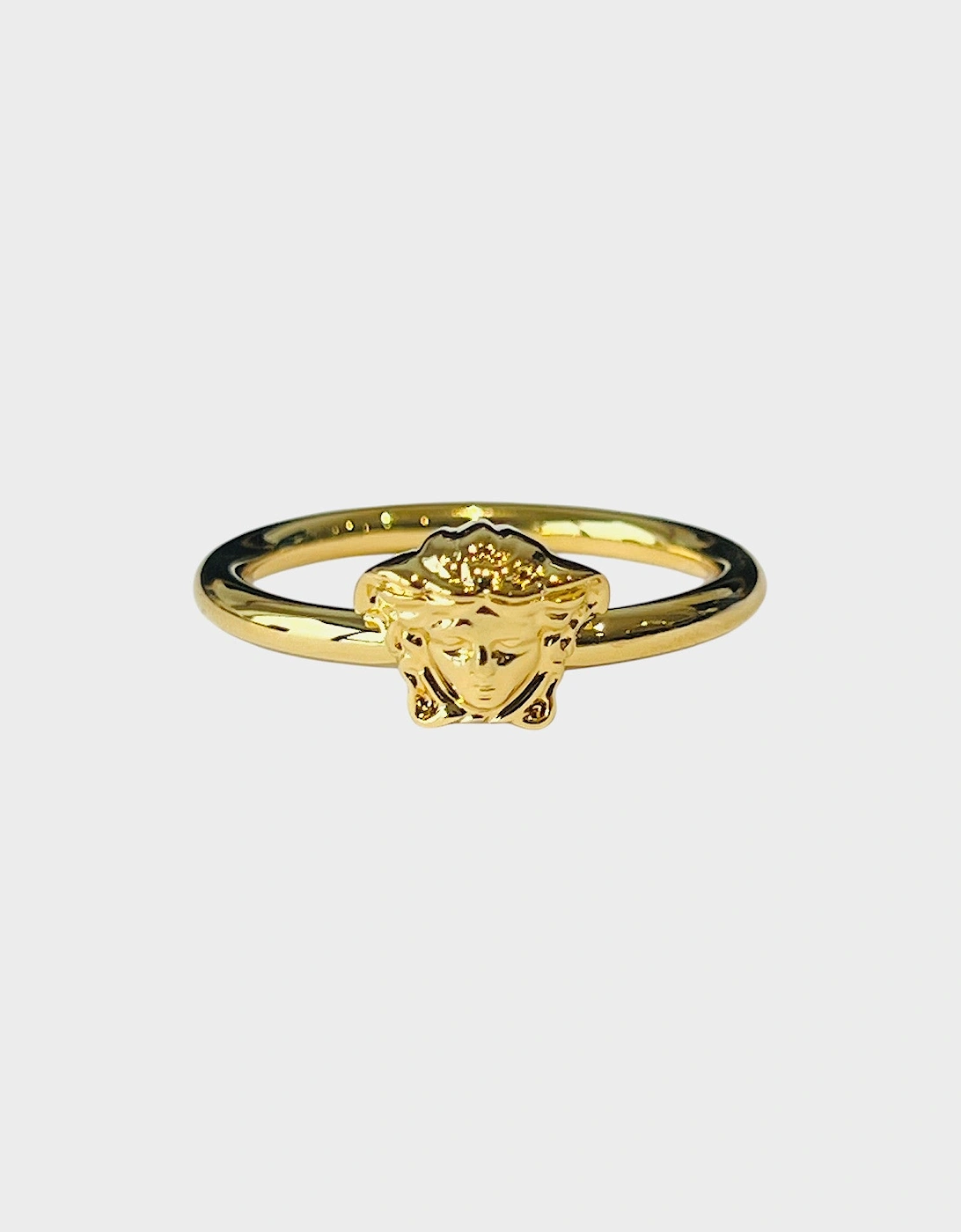 Versace Women's Gold Medusa Head Ring Metal Tone - Size: 29