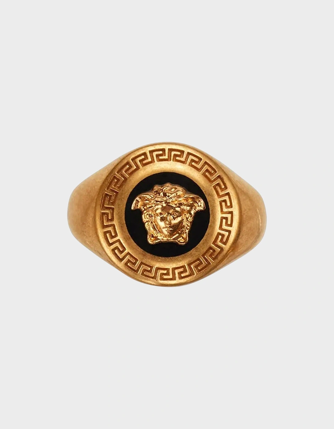 Versace Versace Women's Medusa Enamel Signet Ring Gold - Black