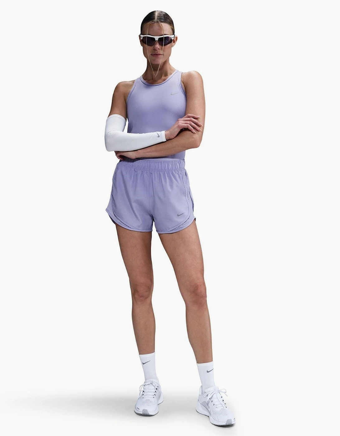 Womens Dri FIT Mid Rise Brief Lined Running Shorts