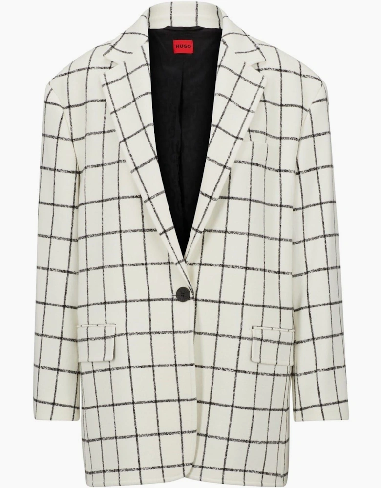 Azulla Checkerboard Relaxed Fit Suit Jacket