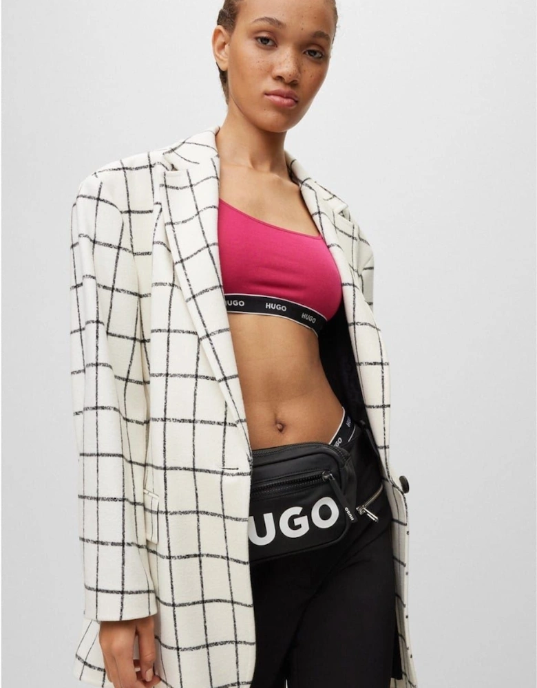 Azulla Checkerboard Relaxed Fit Suit Jacket