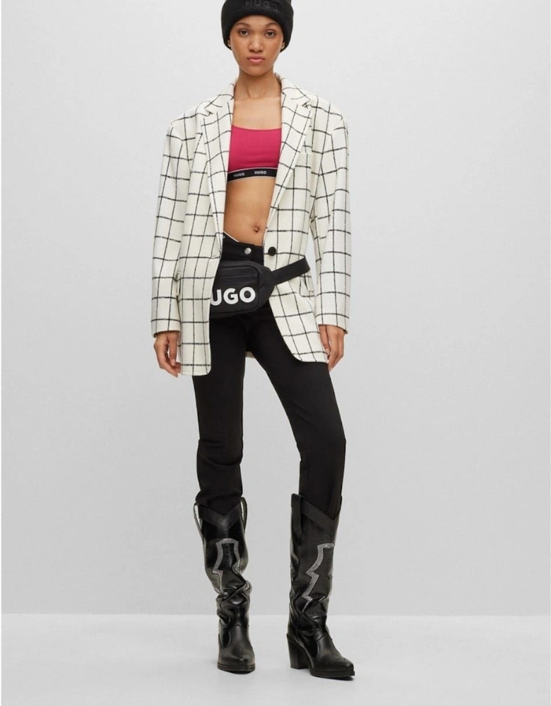Azulla Checkerboard Relaxed Fit Suit Jacket