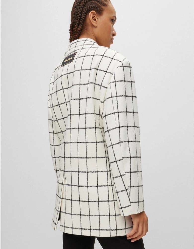 Azulla Checkerboard Relaxed Fit Suit Jacket