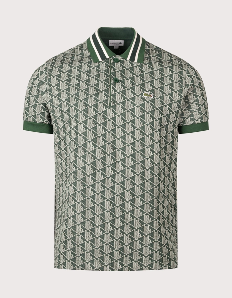Regular Fit Monogram Jacquard Polo Shirt